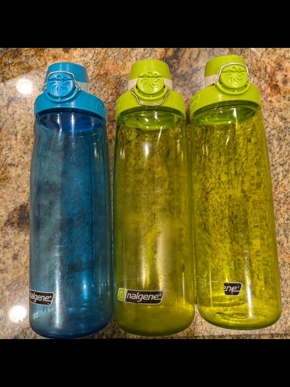 Nalgene Sport Water Bottle Lot - Blue & Lime Green